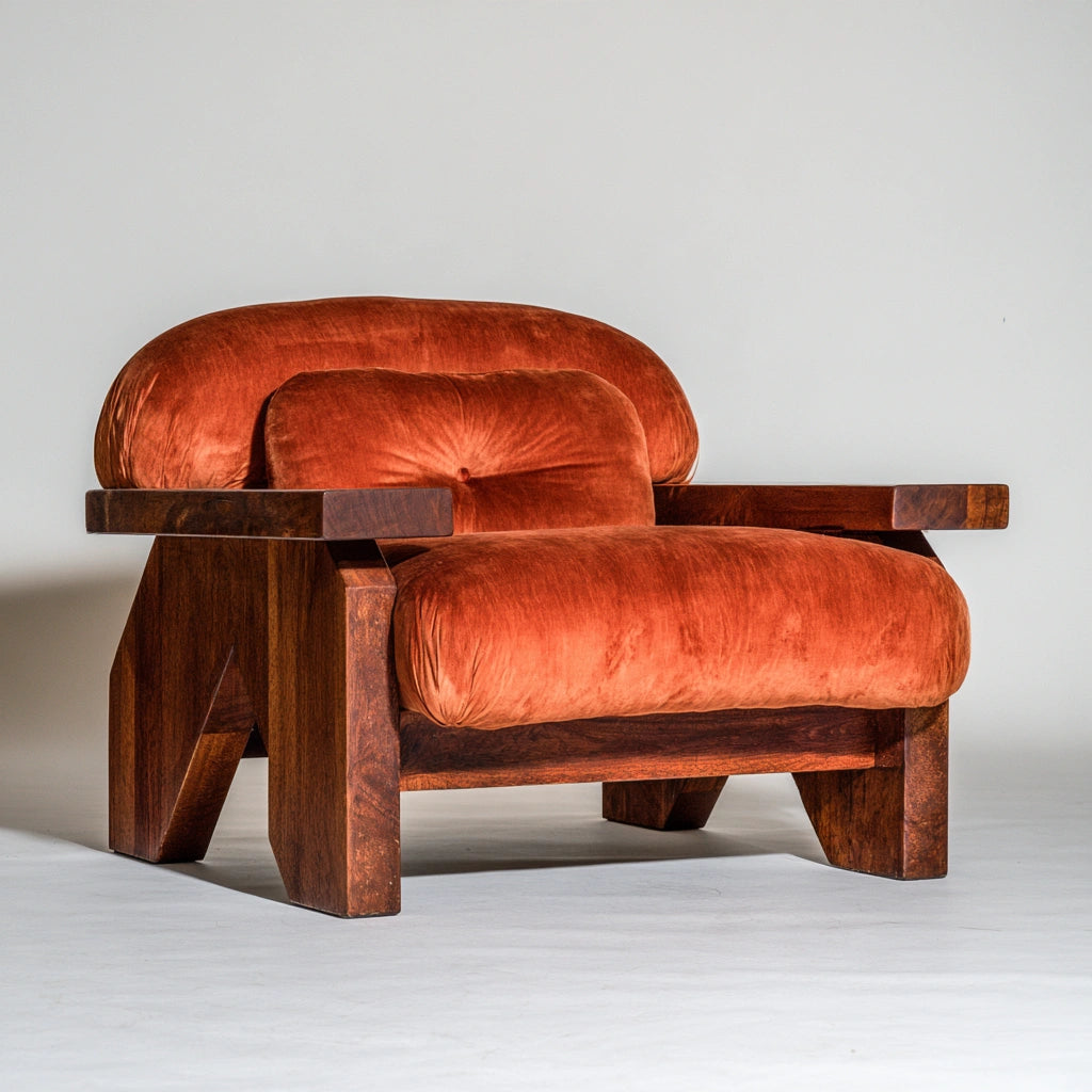 Accentfauteuil met stoffen bekleding, kleur perzik