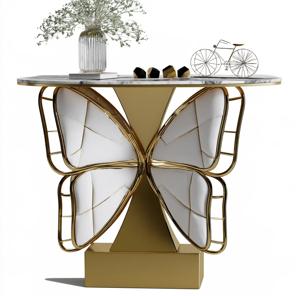 Sidetable voor de hal met marmerlook, kleur grijs