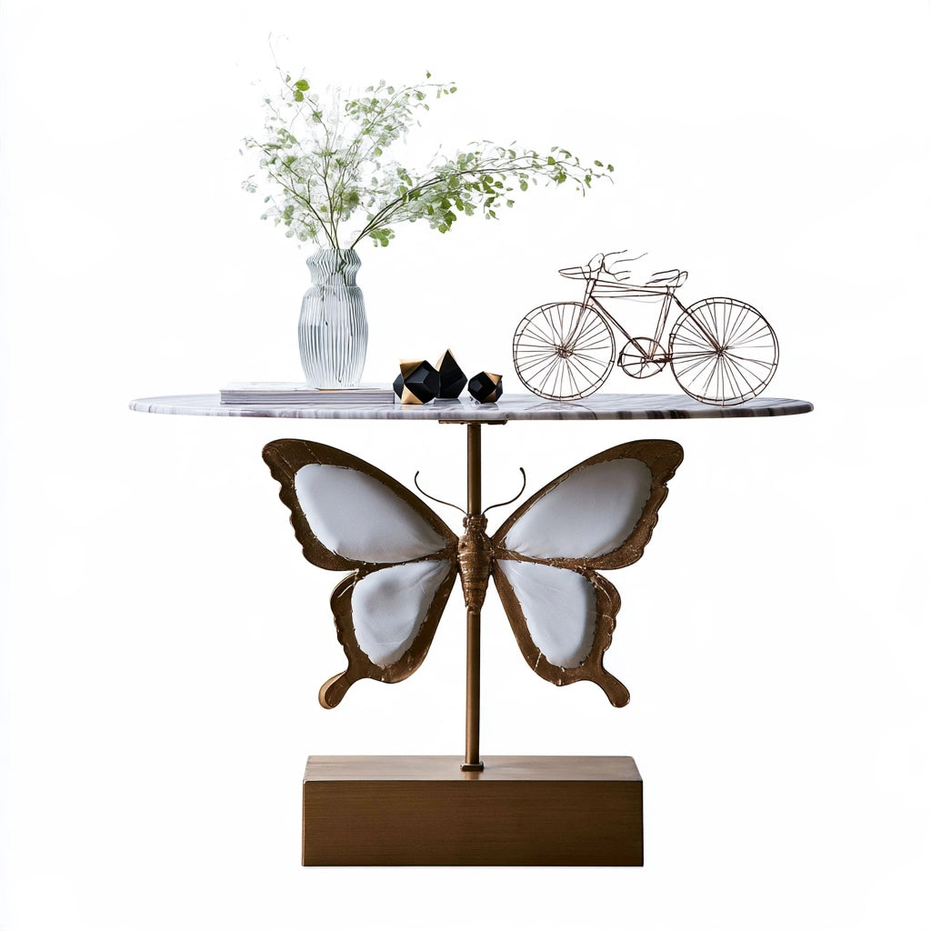 Sidetable voor de hal met marmerlook, kleur grijs