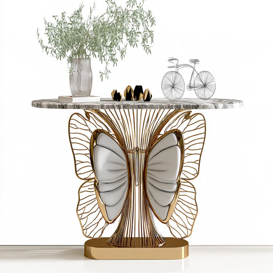 Sidetable voor de hal met marmerlook, kleur grijs