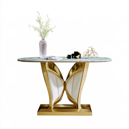 Sidetable voor de hal met marmerlook, kleur grijs