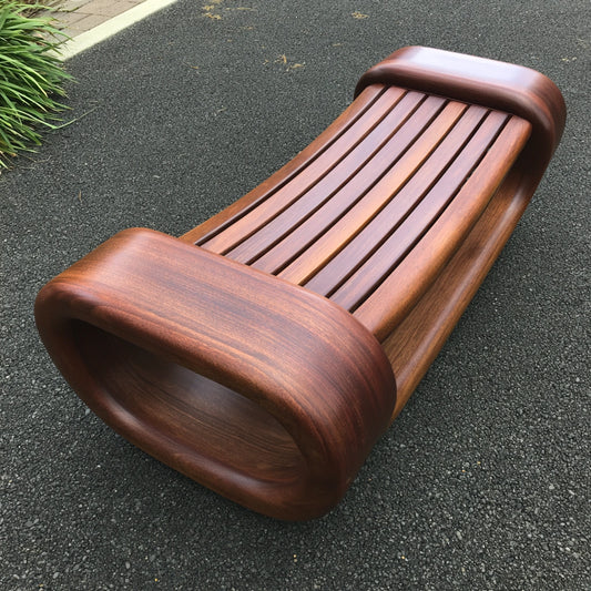 Opbergbank van hout, kleur bruin